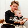 Hooded Top And Pant Set, Black And Beige Plaid - Mixed Apparel Set - 3