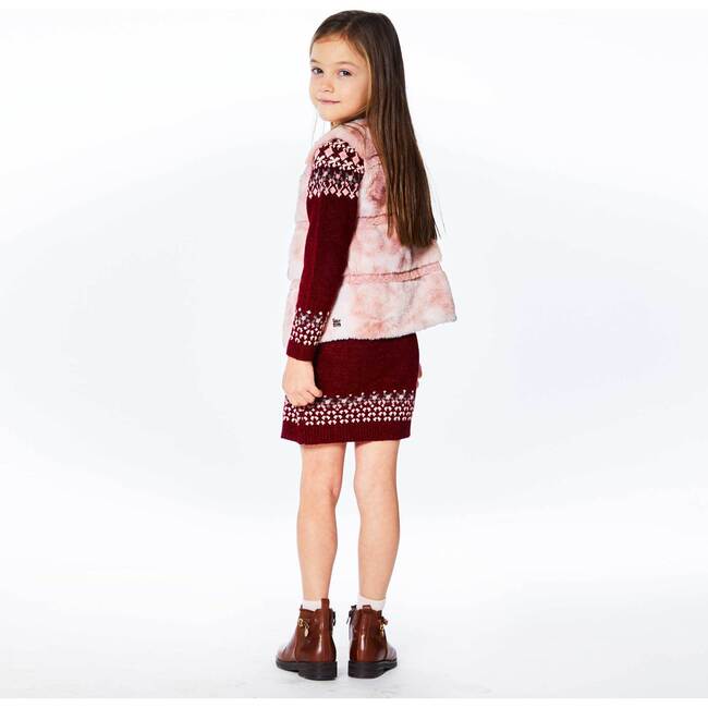 Fake Fur Sleeveless Vest, Silver Pink - Vests - 4