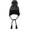 Earflap Knit Hat, Black - Hats - 1 - thumbnail