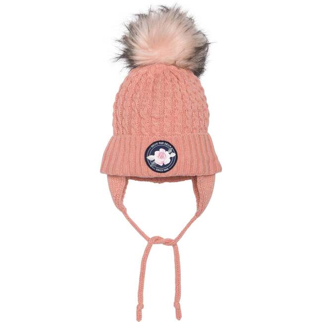 Earflap Knit, Pink - Hats - 1