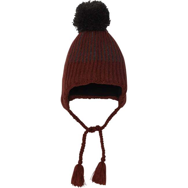 Earflap Knit Hat, Brown