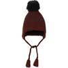 Earflap Knit Hat, Brown - Hats - 1 - thumbnail