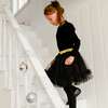 Dress With Frill, Black With Gold Sparkle - Dresses - 3