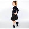 Dress With Frill, Black With Gold Sparkle - Dresses - 4