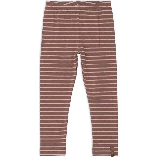 Cotton Legging, Striped Brown And Pink
