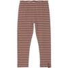 Cotton Legging, Striped Brown And Pink - Leggings - 1 - thumbnail