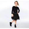 Dress With Frill, Black With Gold Sparkle - Dresses - 5