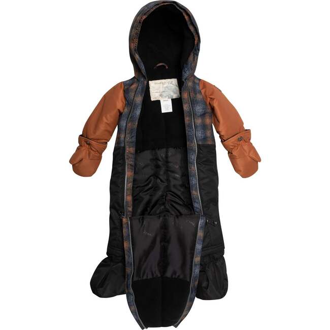 Checked Print One Piece Baby Snowsuit