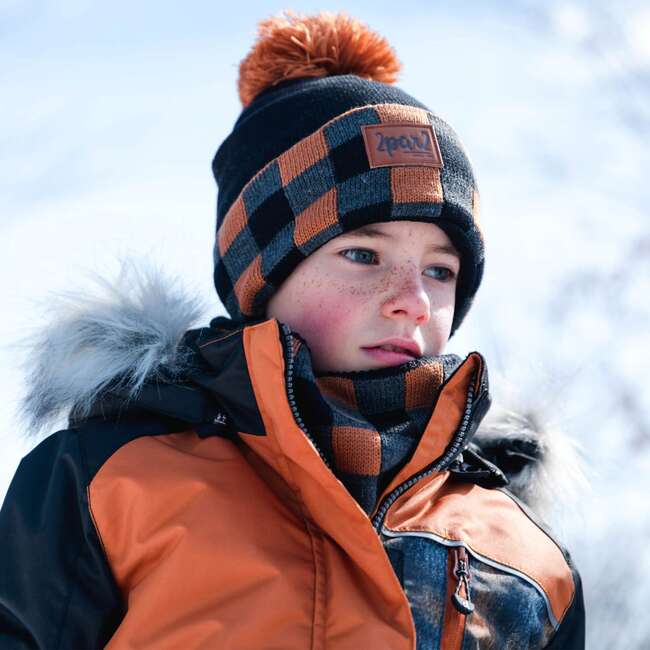Checked Print Two Piece Snowsuit, Brown And Black - Snowsuits - 3