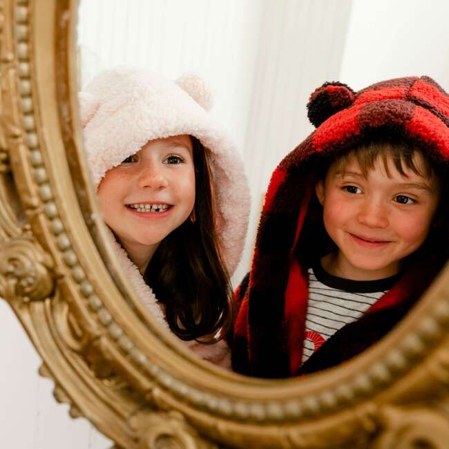Bear Ear Robe, Pink - Nightgowns - 3