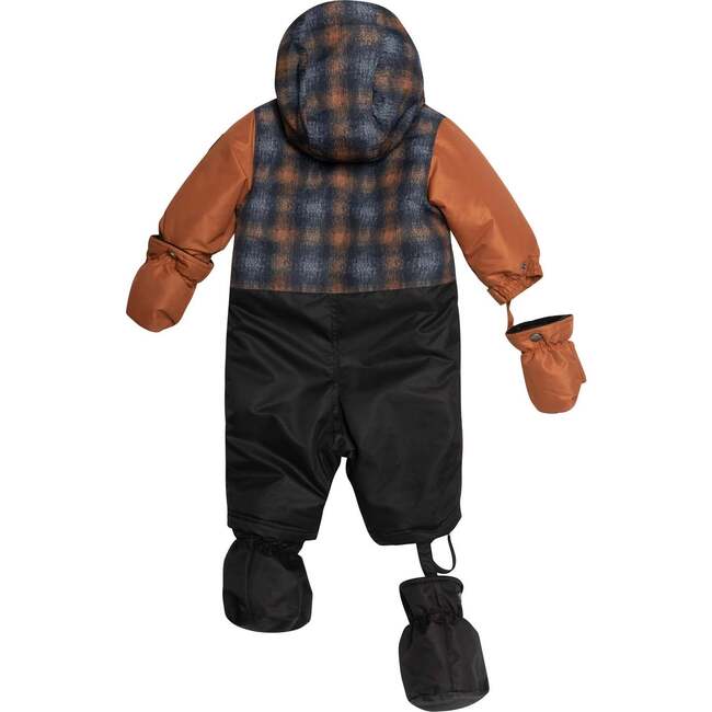 Checked Print One Piece Baby Snowsuit