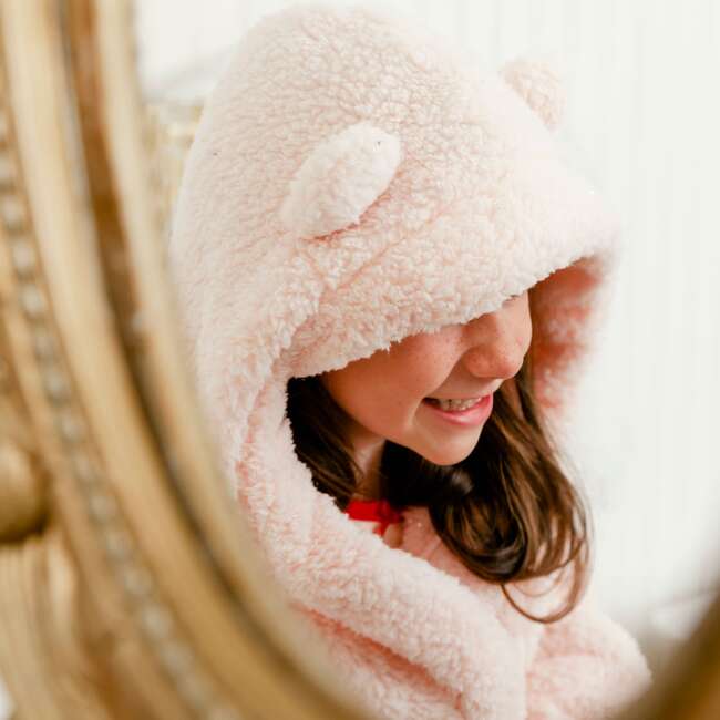 Bear Ear Robe, Pink - Nightgowns - 4