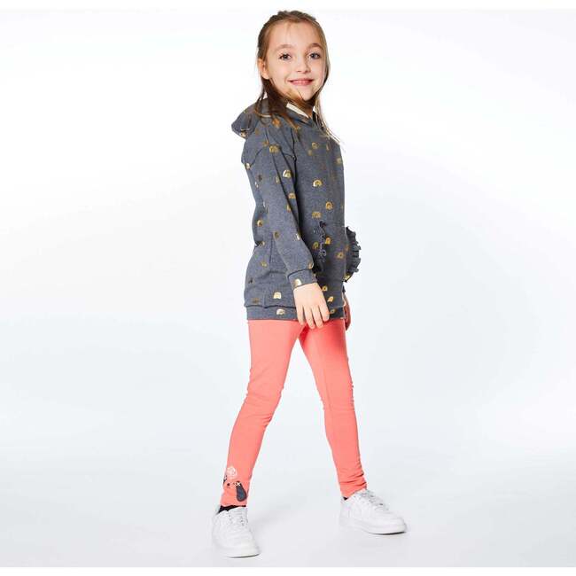 Hooded Long Sleeve Fleece Top, Printed Rainbows - Sweatshirts - 2