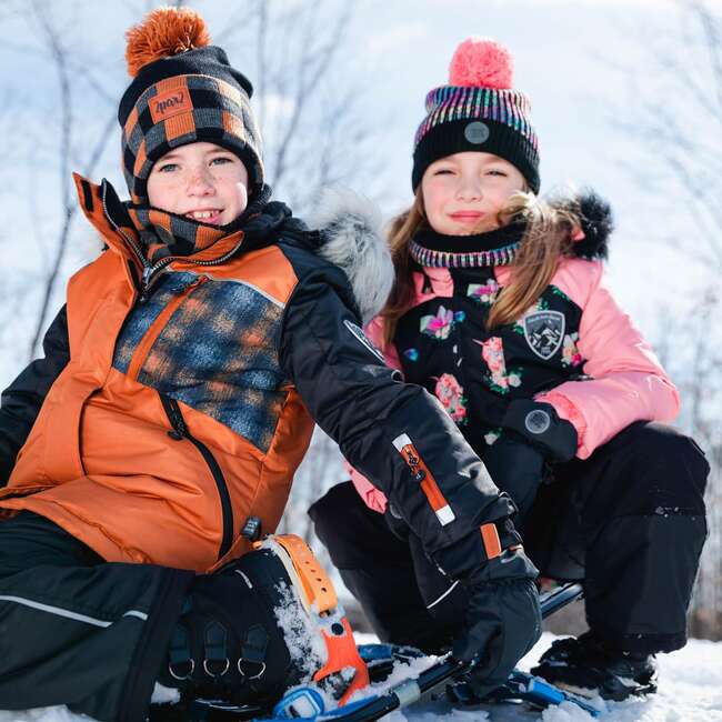 Checked Print Two Piece Snowsuit, Brown And Black - Snowsuits - 5