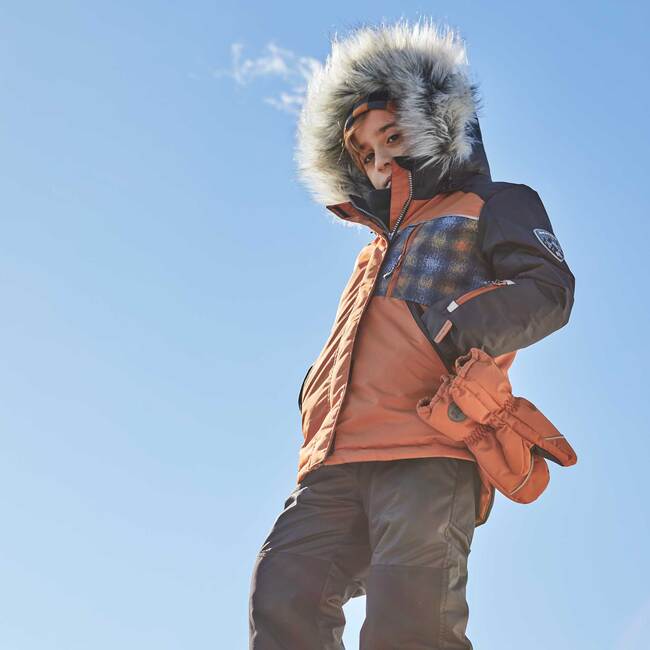 Checked Print Two Piece Snowsuit, Brown And Black - Snowsuits - 6