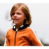 Hooded Fleece Cardigan With Zipper, Brown White Navy Blue - Sweatshirts - 2