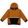 Hooded Fleece Top With Zipper Pocket, Brown And Black - Sweatshirts - 1 - thumbnail