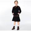 Hooded Knitted Dress, Black With Stripes - Dresses - 4 - thumbnail