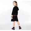 Hooded Knitted Dress, Black With Stripes - Dresses - 5 - thumbnail