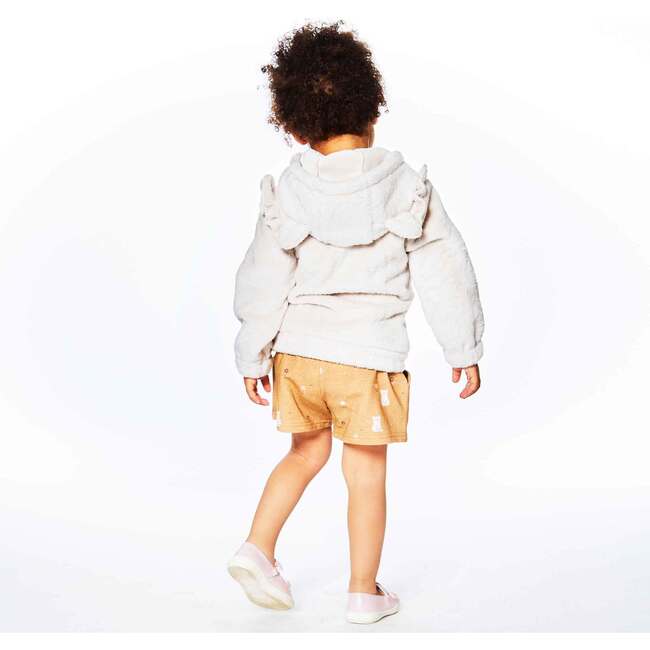 Hooded Fake Fur Vest, Off White - Vests - 5