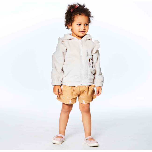 Hooded Fake Fur Vest, Off White - Vests - 6