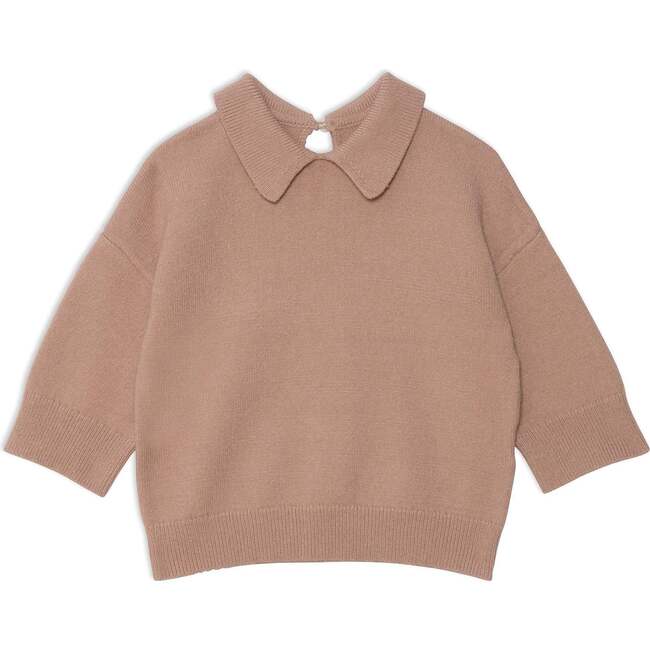 3/4 Sleeve Knitted Top, Beige