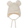 Baby Earflap Knit Winter Hat, Off White - Hats - 1 - thumbnail