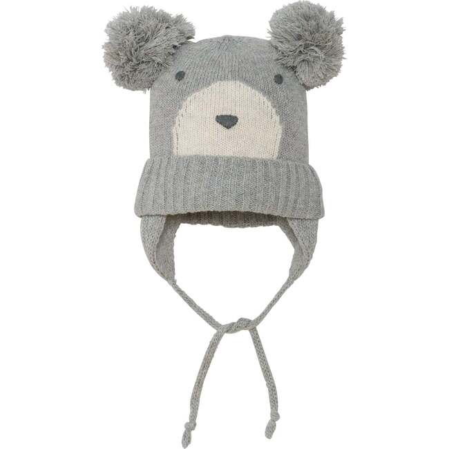 Baby Earflap Winter Hat, Grey Mix - Hats - 1