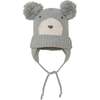 Baby Earflap Winter Hat, Grey Mix - Hats - 1 - thumbnail