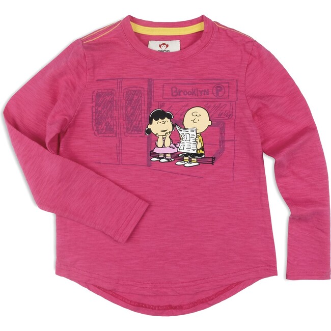 Peanuts Graphic Tee, Bright Pink