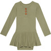 Olive Waffle Long Sleeve Henley Twirl Skirt Bodysuit - Bodysuits - 1 - thumbnail