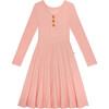 Fall Rose Waffle Long Sleeve Henley Twirl Dress - Dresses - 1 - thumbnail