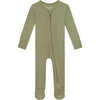Olive Waffle One Piece Zippered Footie - Onesies - 1 - thumbnail