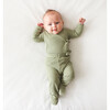 Olive Waffle Tie Front Kimono - Pajamas - 2