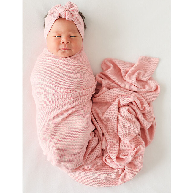 Fall Rose Waffle Infant Swaddle & Headwrap Set