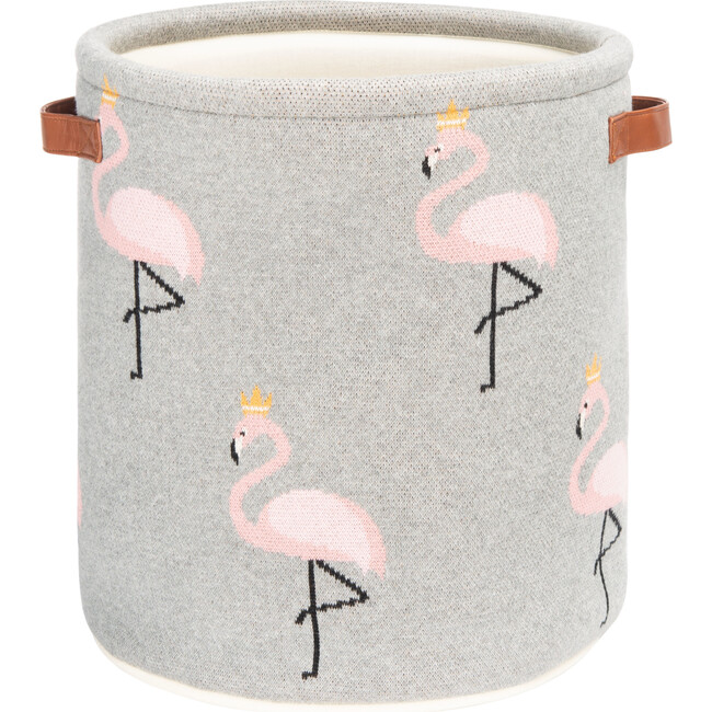 Flora Flamingo Basket, Grey