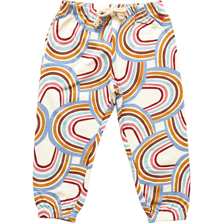 Girls Organic Sweatpants, Rainbows - Sweatpants - 1