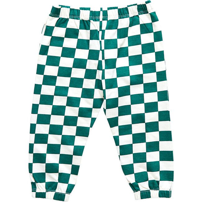 Kids Organic Sweatpants, Evergreen Check - Sweatpants - 6