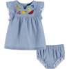 Seersucker Dress, Blue - Dresses - 1 - thumbnail