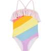 Girls Rainbow Swim Suit, Rainbow - One Pieces - 1 - thumbnail
