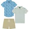 Boys 3-Piece Buttondown Set, Light Blue - Mixed Apparel Set - 1 - thumbnail
