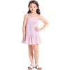 Girls Pink Lurex Stripe Dress, White - Dresses - 2