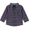 Boys Navy & Red Buttondown Shirt & Pant Set, Navy - Mixed Apparel Set - 3