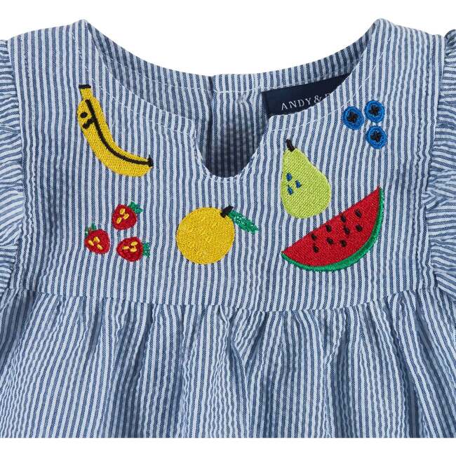 Seersucker Dress, Blue - Dresses - 3