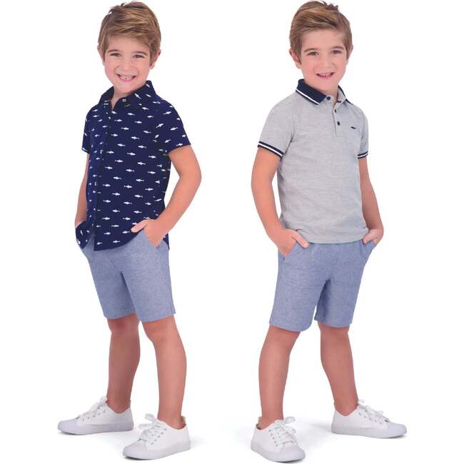 Boys 3-Piece Buttondown Set, Navy - Mixed Apparel Set - 2