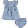 Seersucker Dress, Blue - Dresses - 5