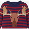 Boys Moose Graphic Sweater, Red - Sweaters - 3