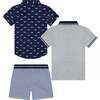 Boys 3-Piece Buttondown Set, Navy - Mixed Apparel Set - 3