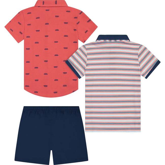 Boys 3-Piece Buttondown Set, Red - Mixed Apparel Set - 3