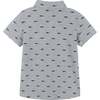 Boys Knit Shark Button Down Shirt, Grey - Shirts - 2
